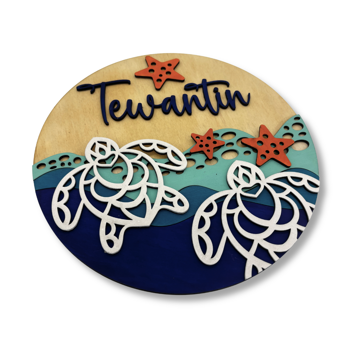 Tewantin Beach Life Round Wooden Sign