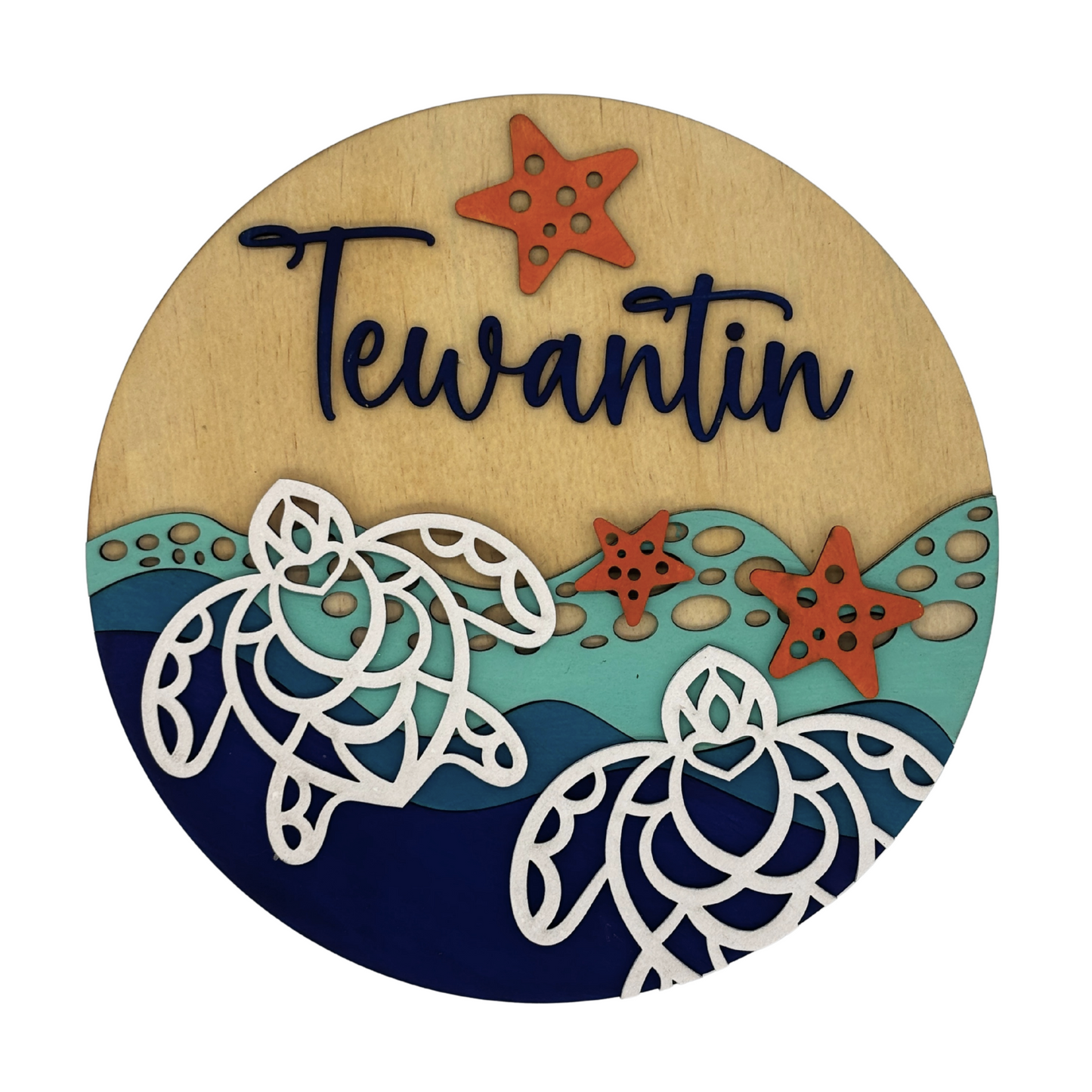 Tewantin Beach Life Round Wooden Sign