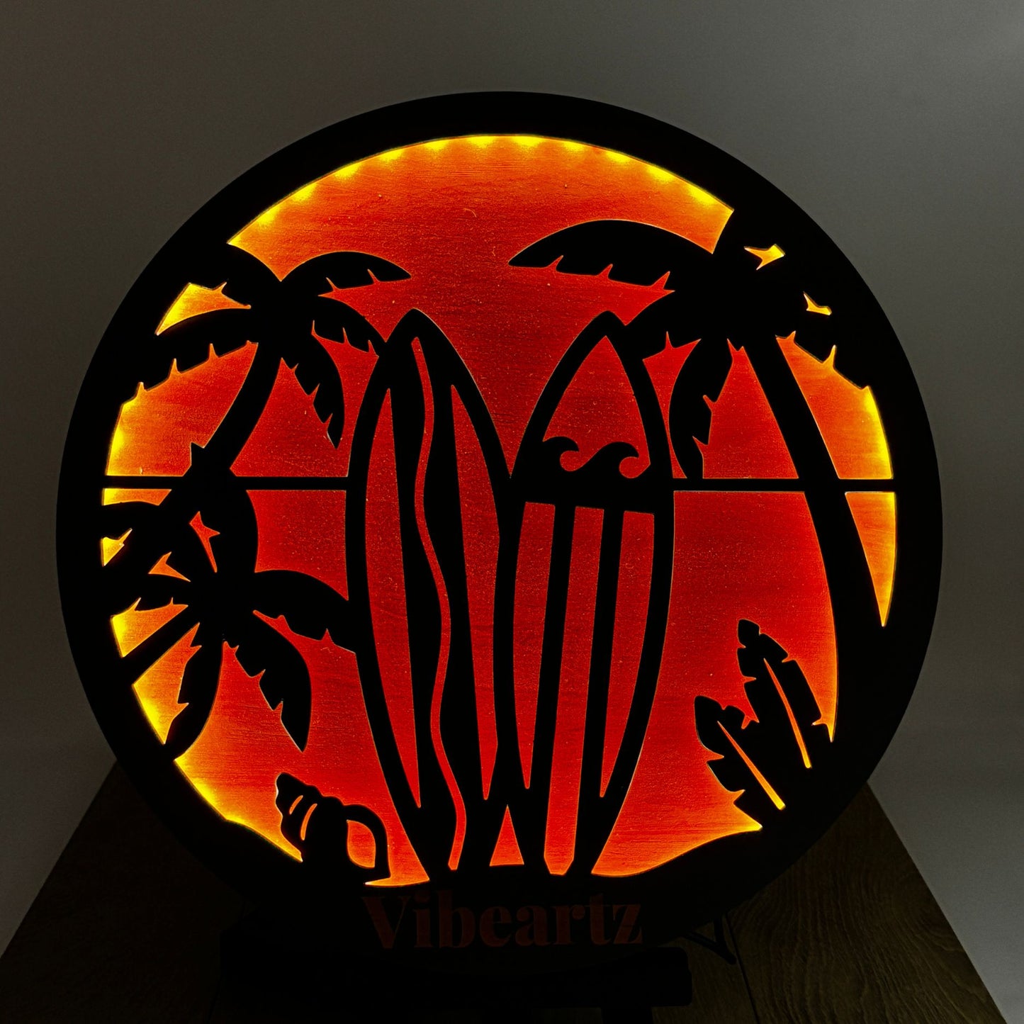 Wooden LED Art Lamp – Coastal Vibes