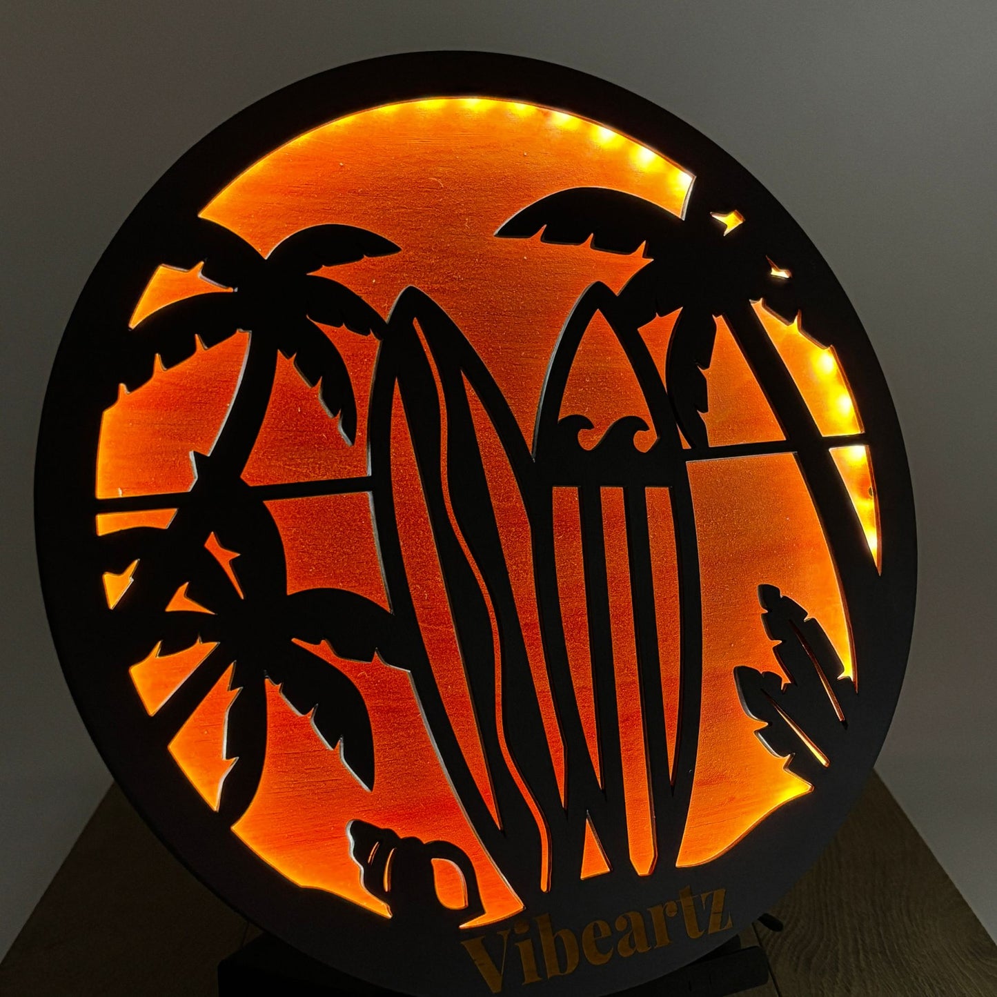 Wooden LED Art Lamp – Coastal Vibes