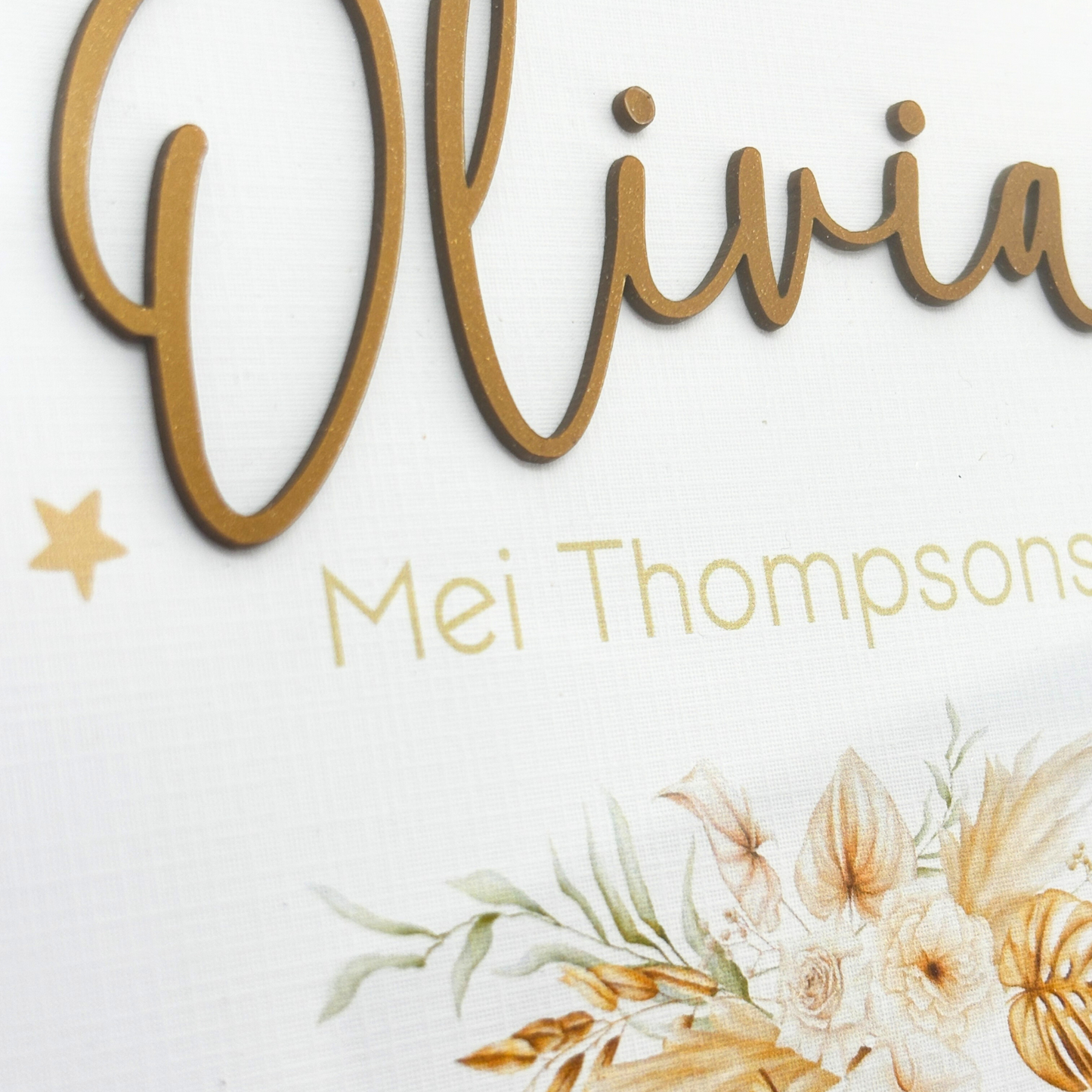 3D Personalised Birth Prints - Floral Theme