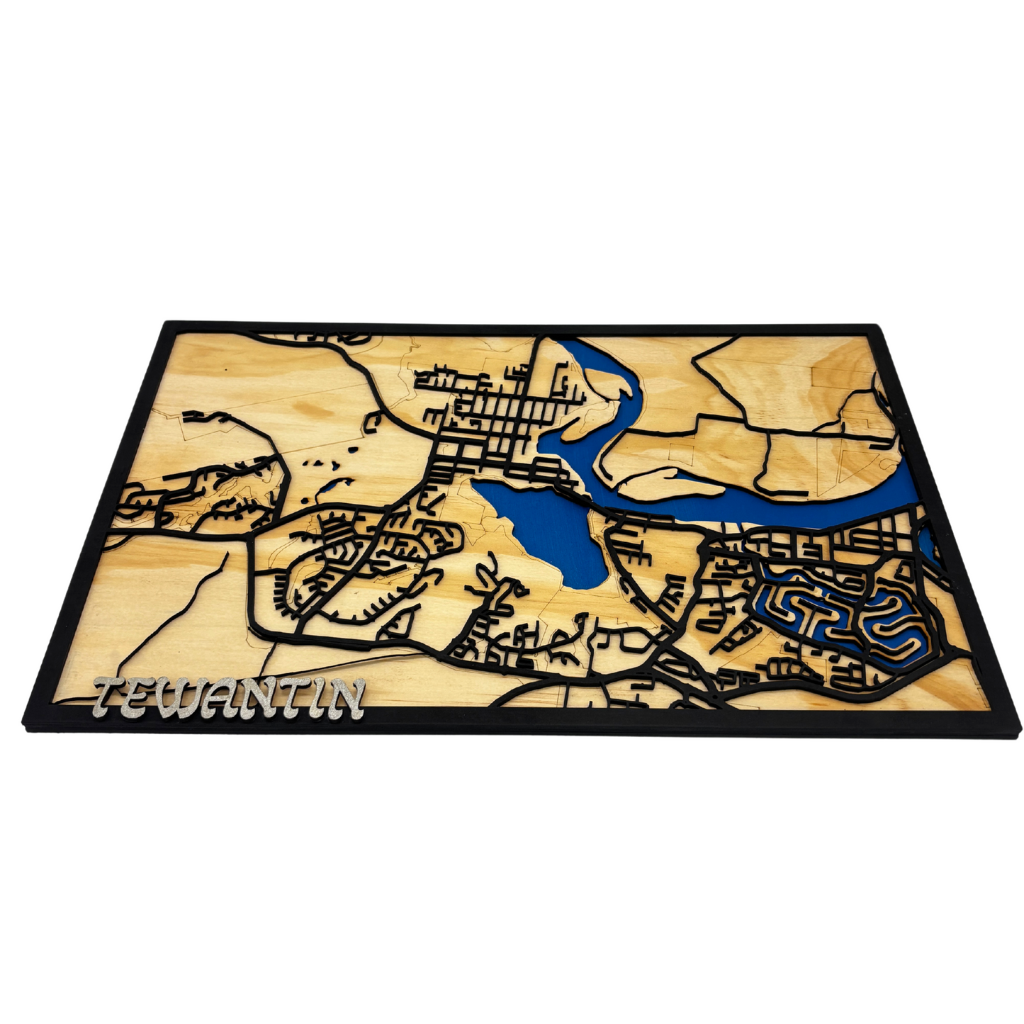 Tewantin Wooden Map Wall Art – Handcrafted 3D Layered Design