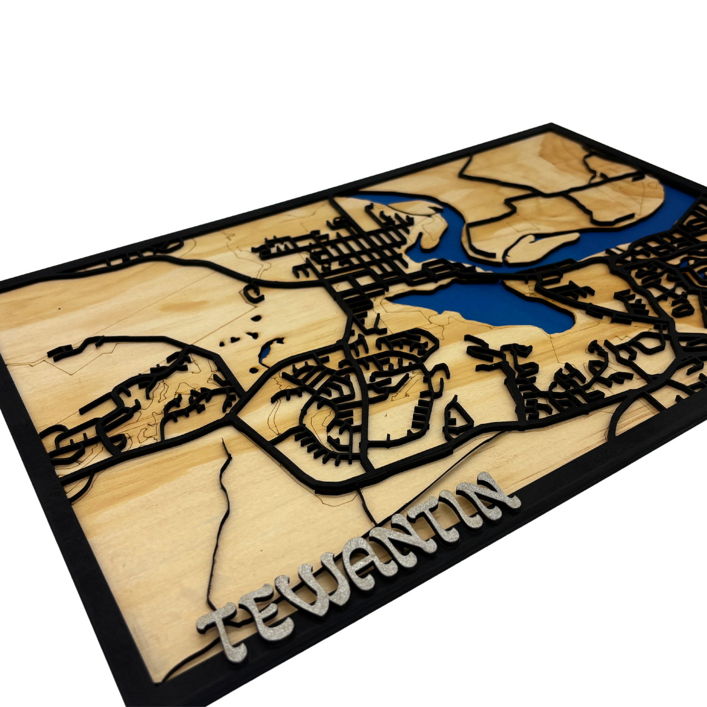 Tewantin Wooden Map Wall Art – Handcrafted 3D Layered Design
