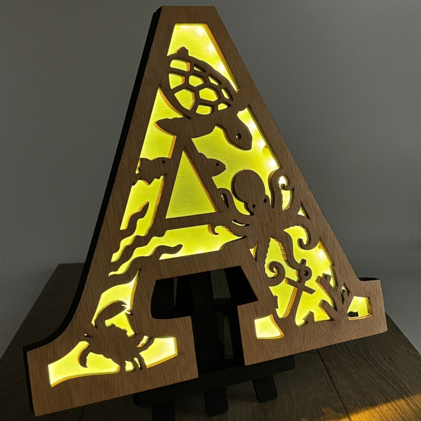 Wooden LED Art Lamp – Alpabeth Marine