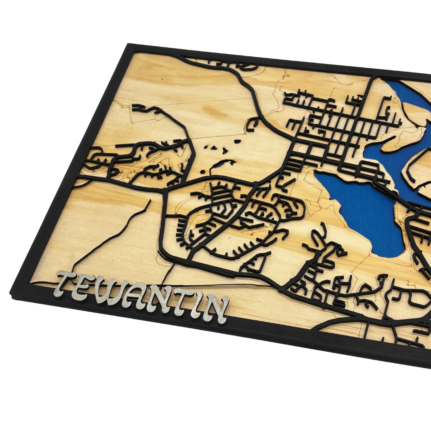Tewantin Wooden Map Wall Art – Handcrafted 3D Layered Design