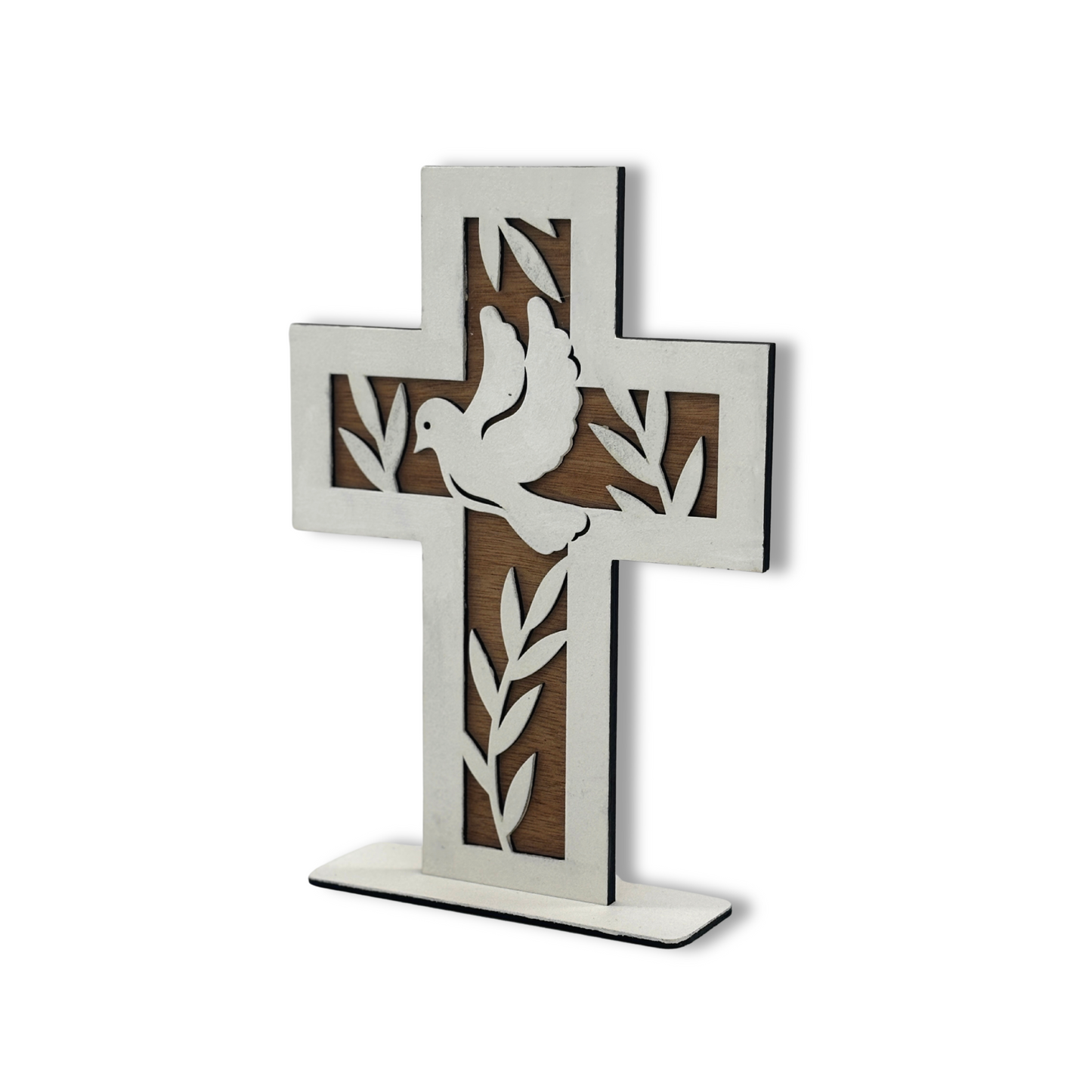 Standing Cross with Dove & Olive Branch