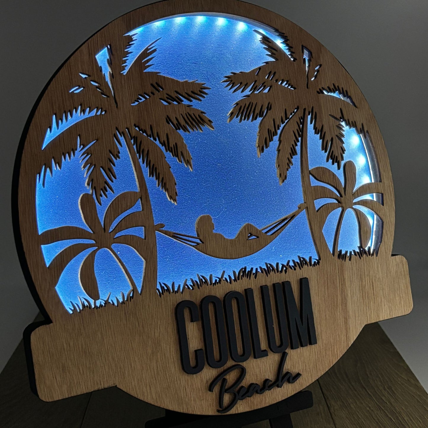 Wooden LED Art Lamp – Coolum Beach