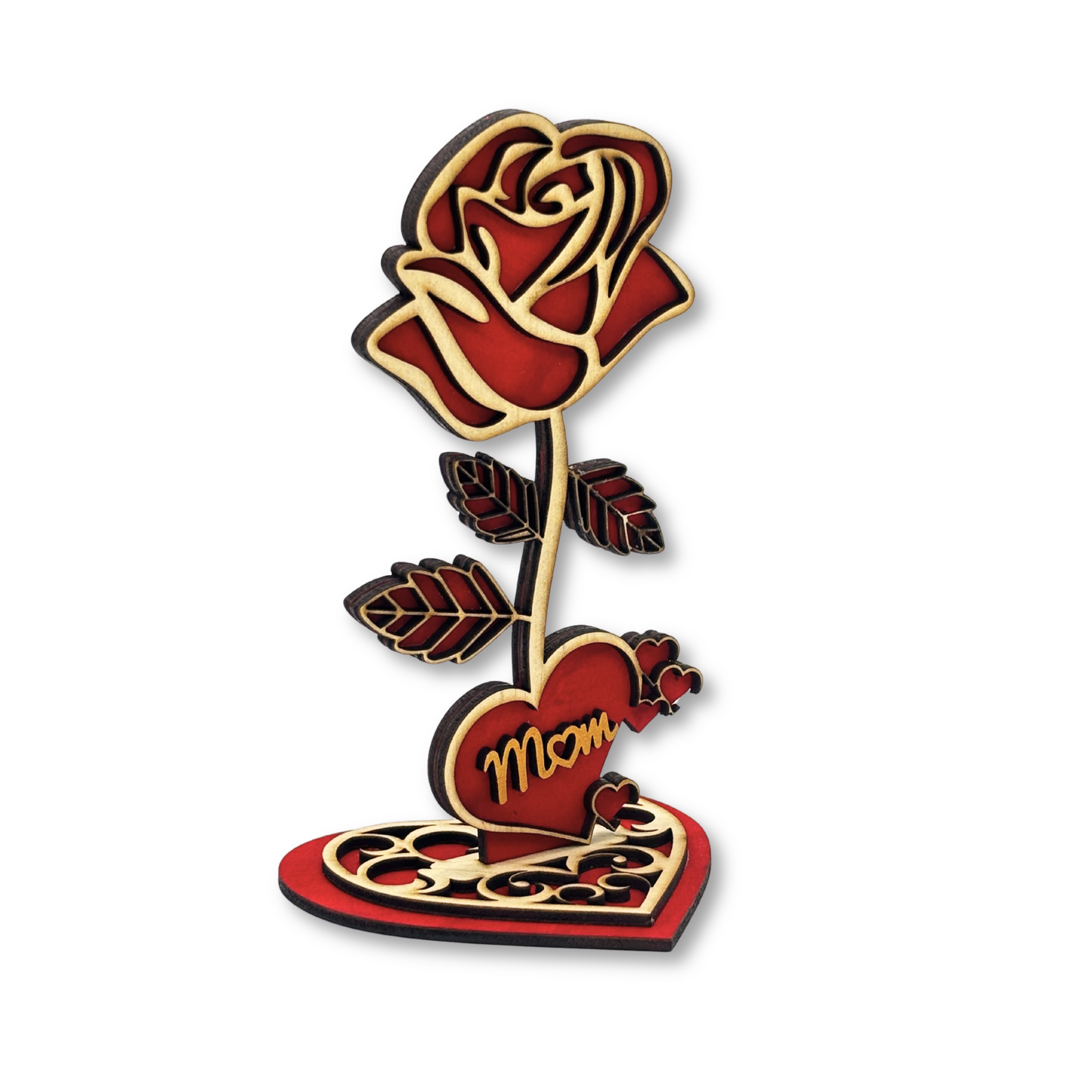 Personalized Laser-Cut Rose Keepsake