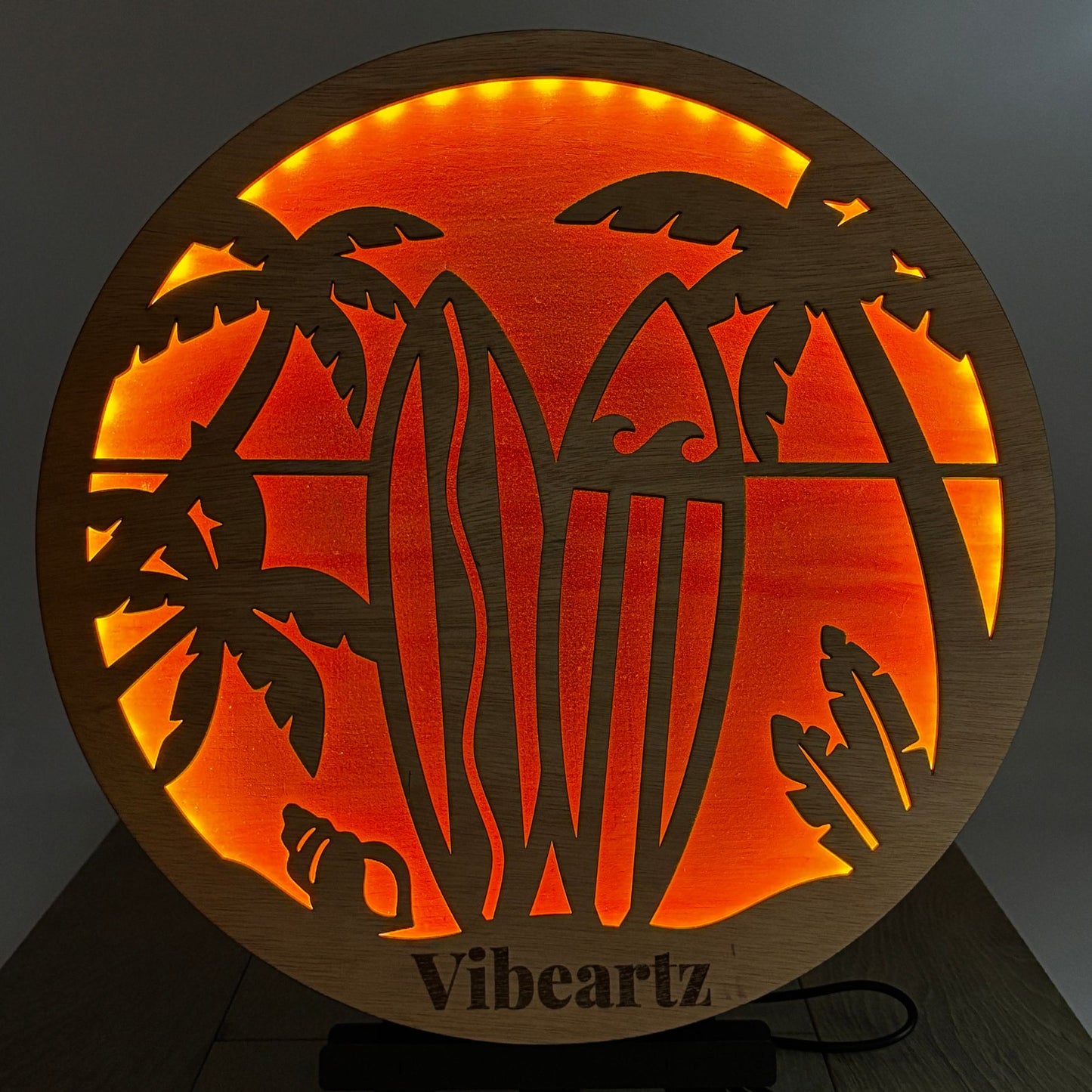 Wooden LED Art Lamp – Surf Life
