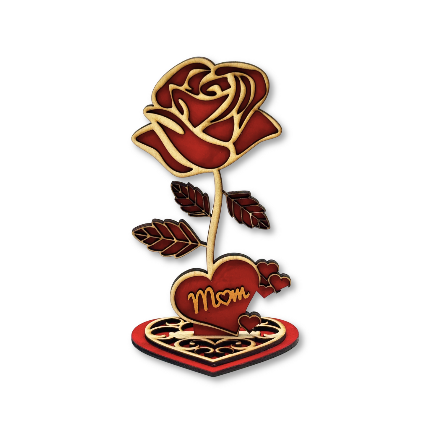 Personalized Laser-Cut Rose Keepsake