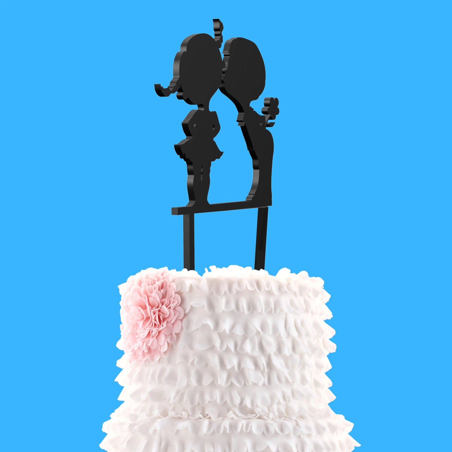 Romantic Silhouette Cake Topper – Perfect for Weddings and Love Ceremonies Vibeartz