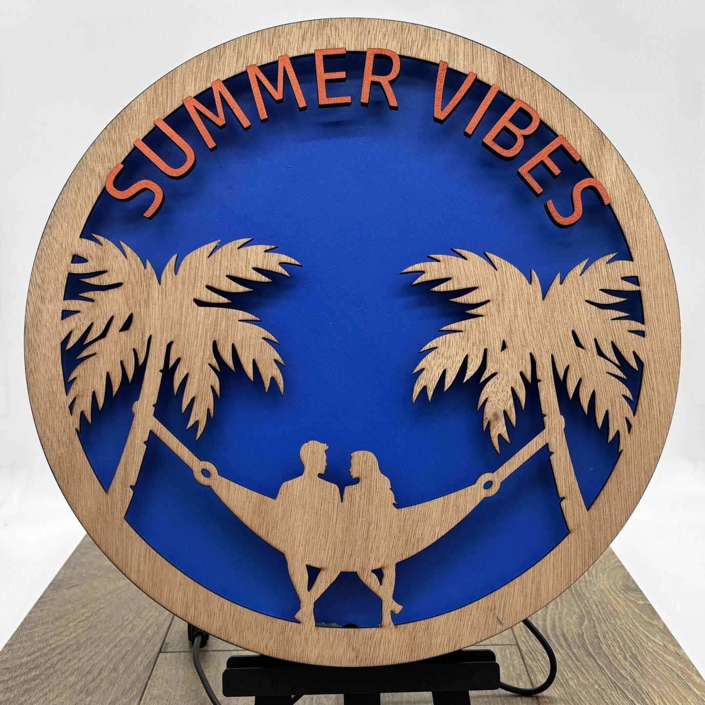 Wooden LED Art Lamp – Summer Vibes