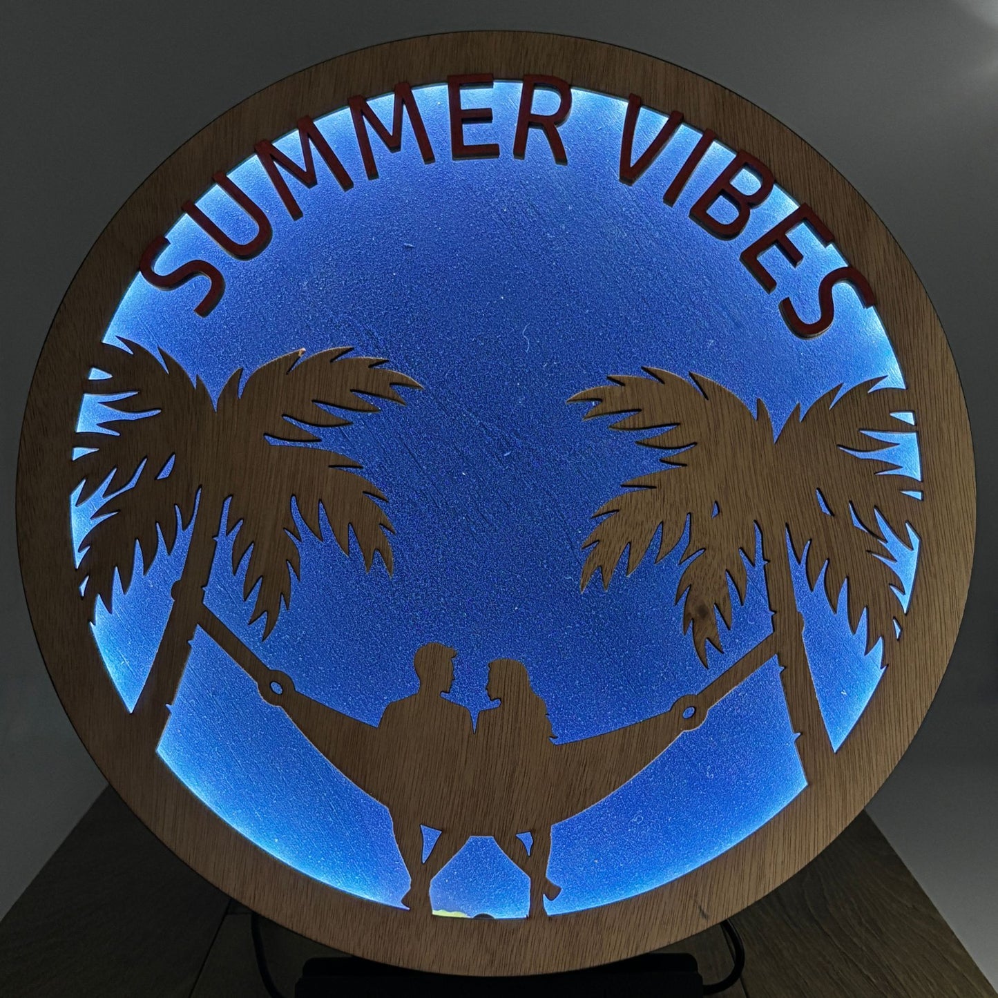 Wooden LED Art Lamp – Summer Vibes