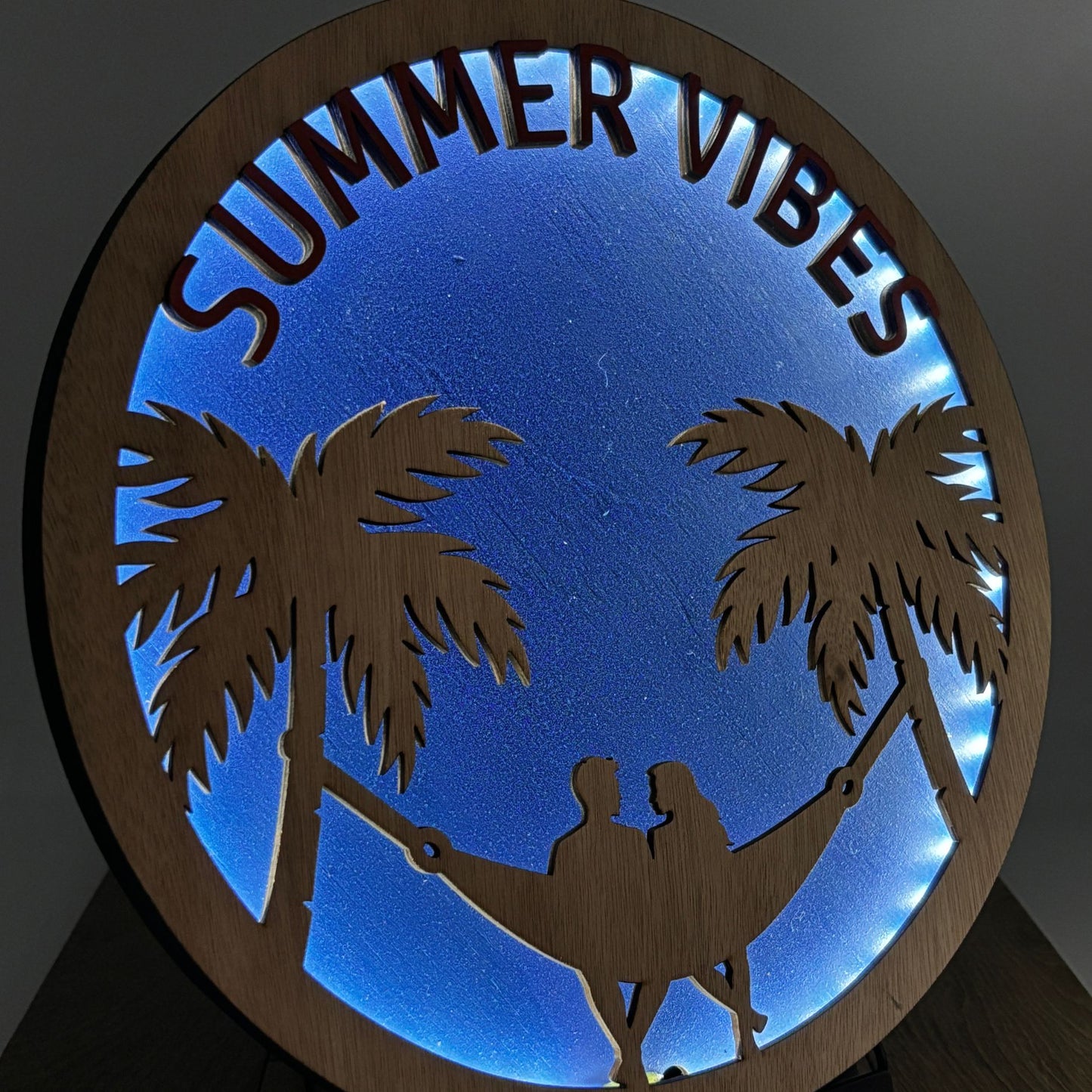 Wooden LED Art Lamp – Summer Vibes
