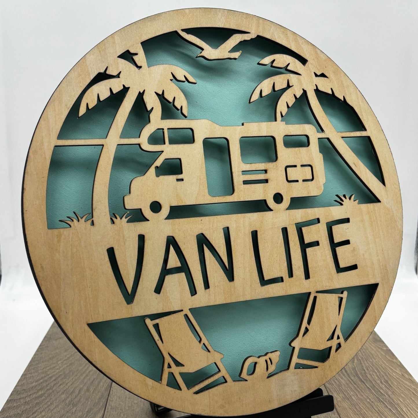 Wooden LED Art Lamp – Van Life