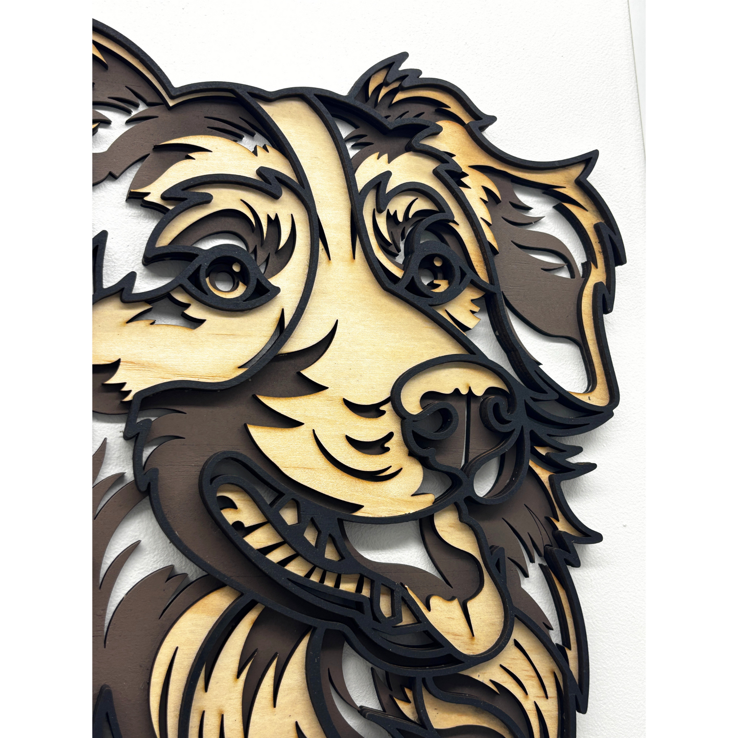 Happy Aussie – Framed Wooden Dog Wall Art