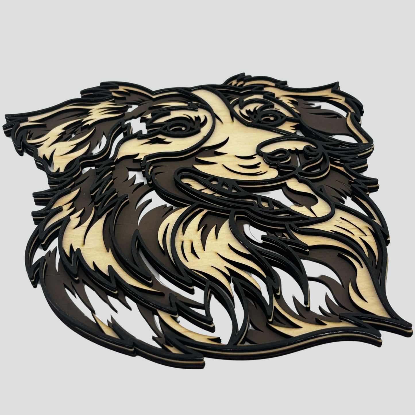 Wooden Dog Wall Art – Australian Shepherd Design