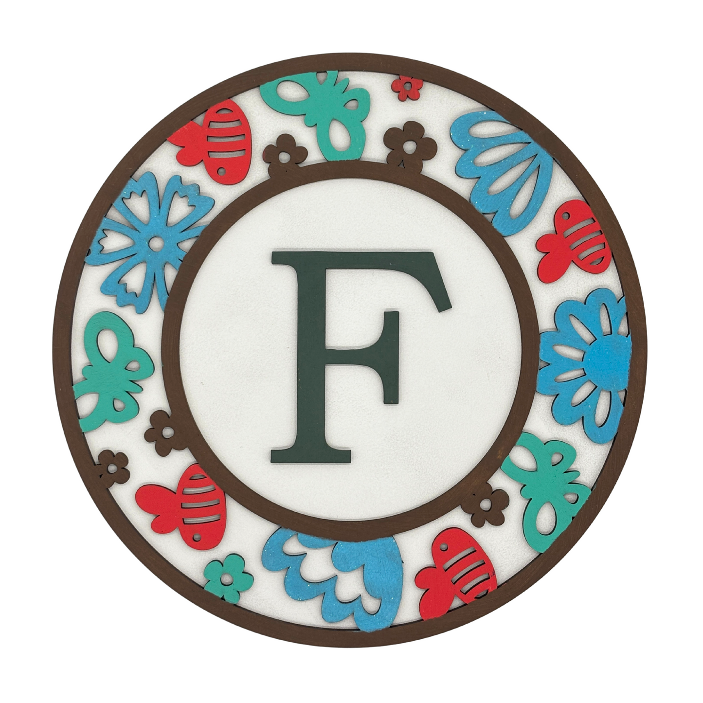 Kids Name Initial Sign – Bees and Flowers
