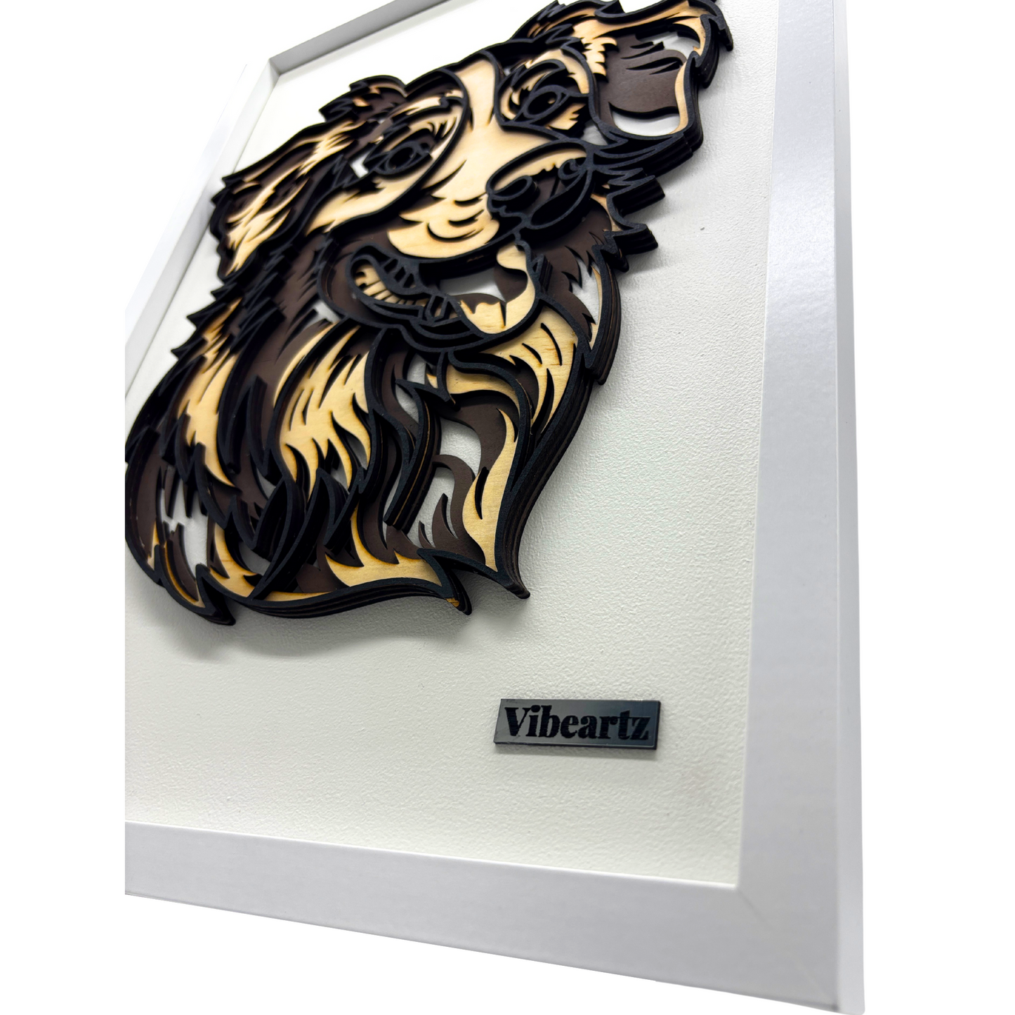 Happy Aussie – Framed Wooden Dog Wall Art