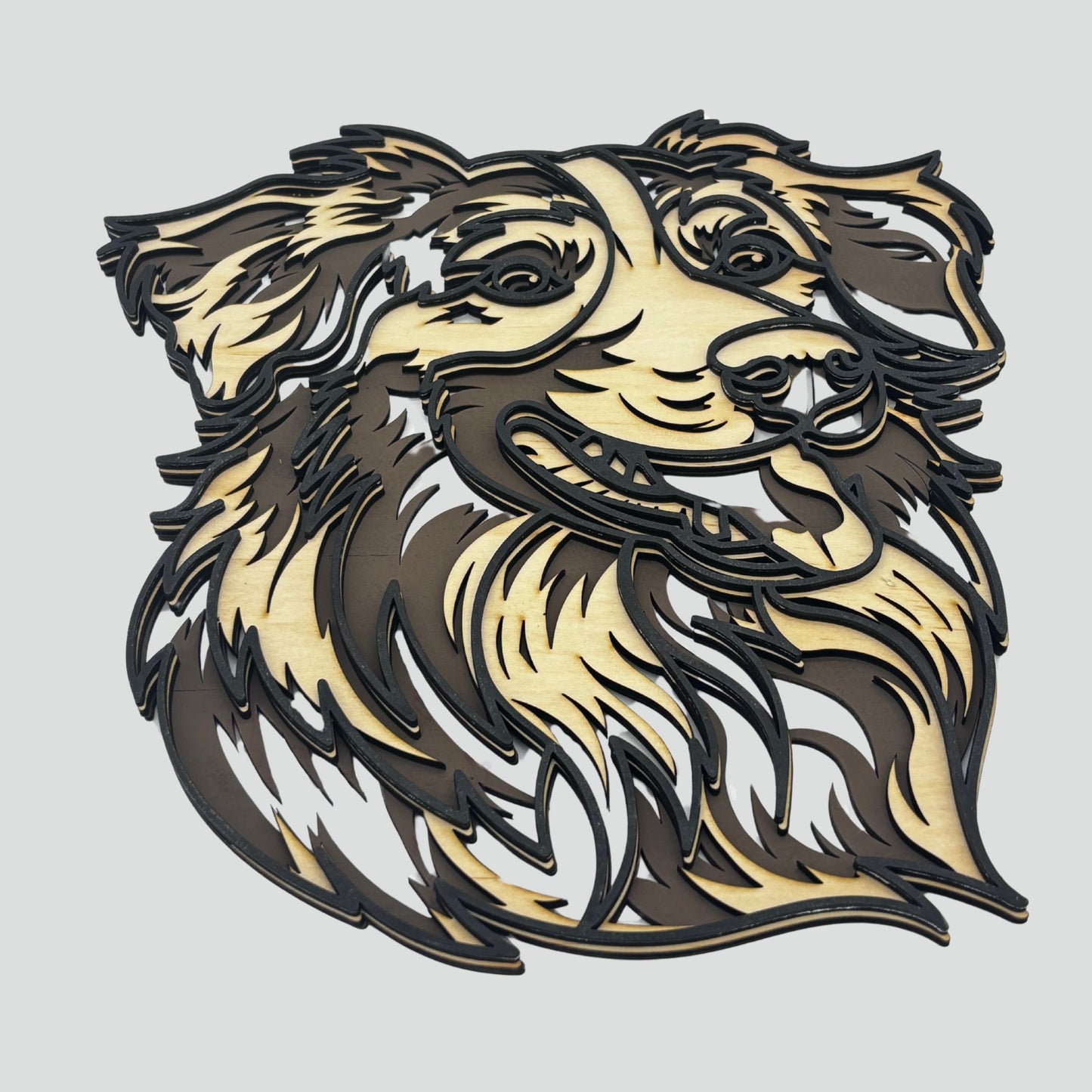 Wooden Dog Wall Art – Australian Shepherd Design