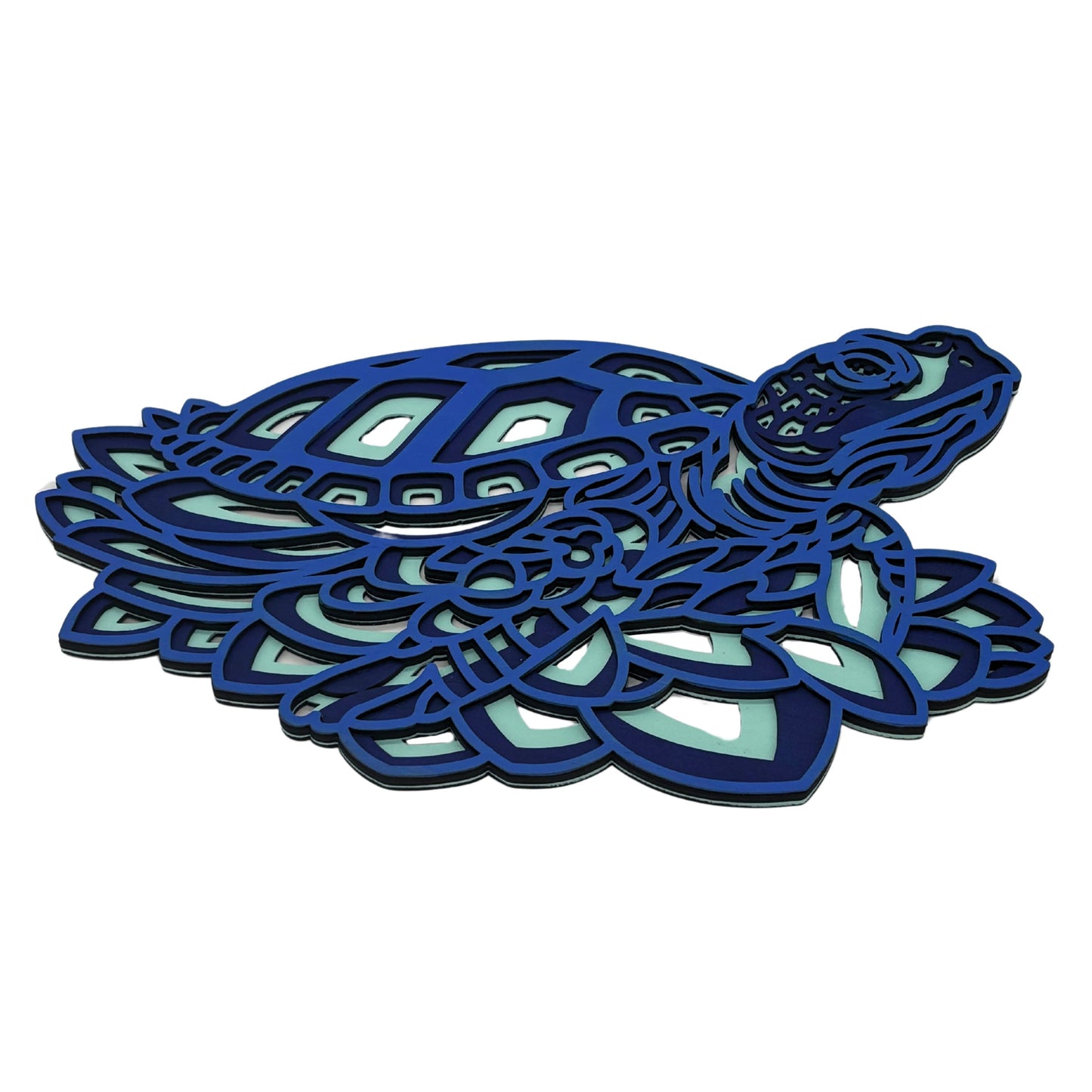 Wooden Turtle Wall Art – Ocean Blue