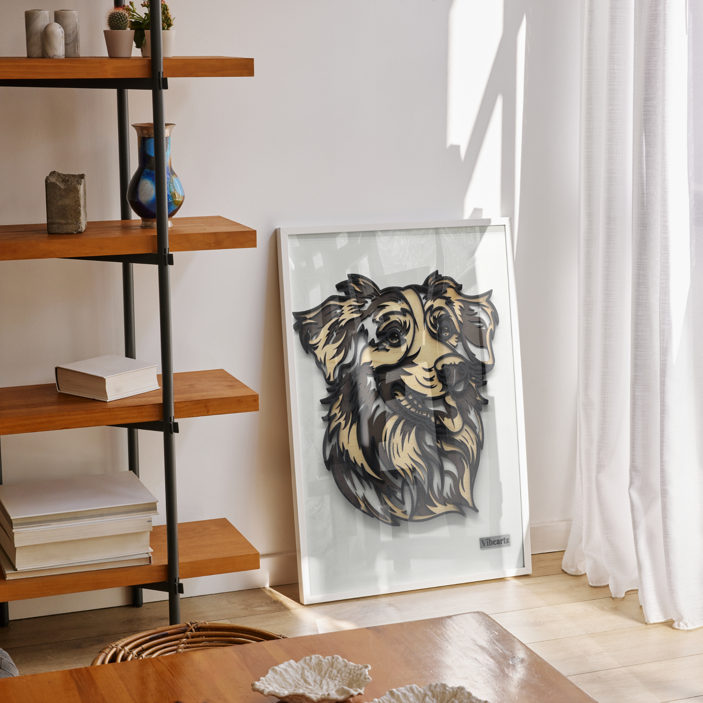 Happy Aussie – Framed Wooden Dog Wall Art