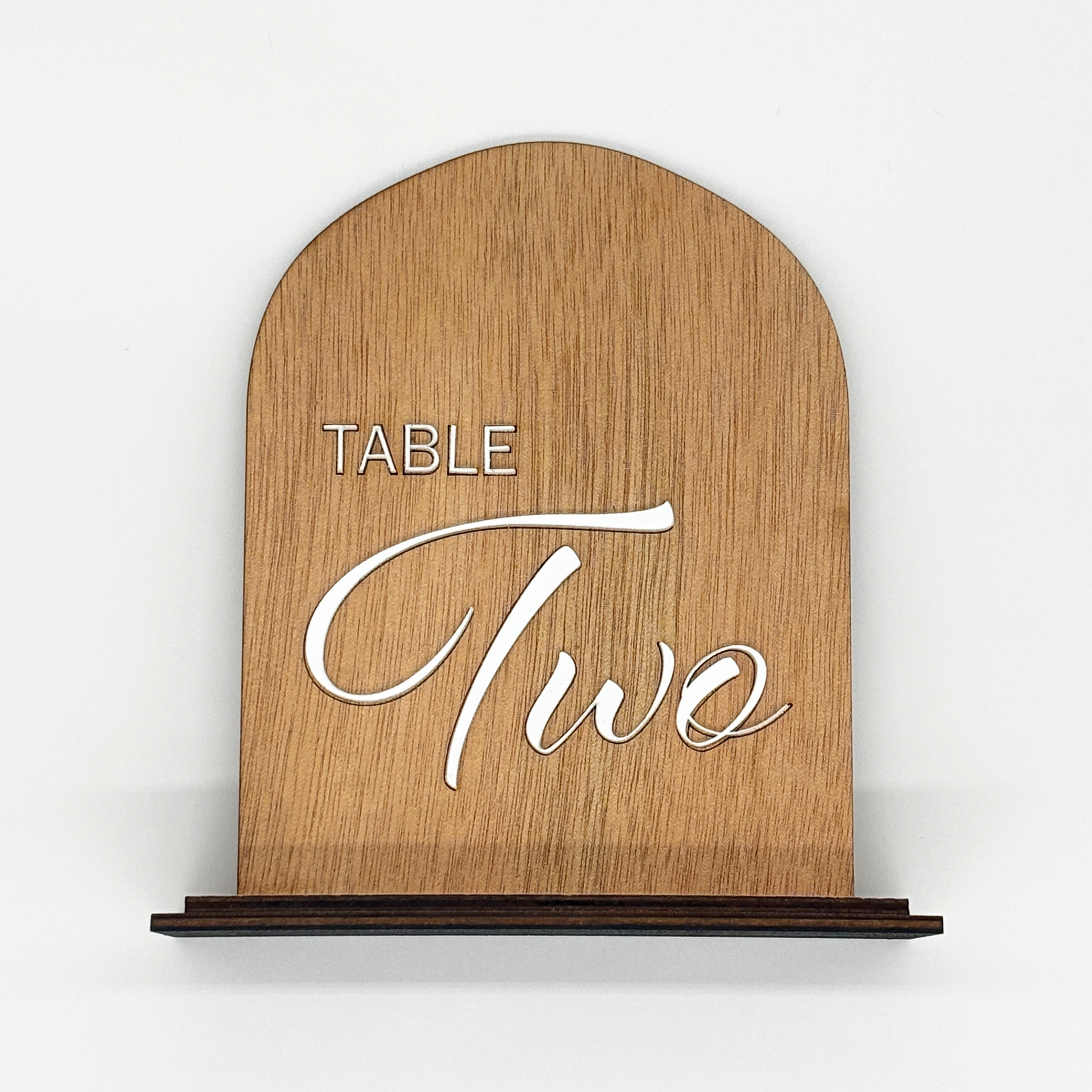 Wooden & Acrylic Table Number Sign
