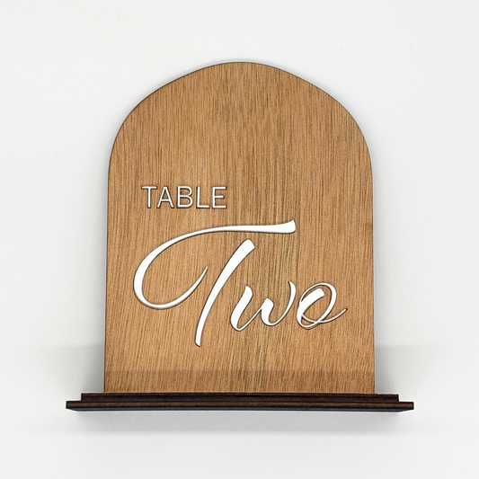 Wooden & Acrylic Table Number Sign
