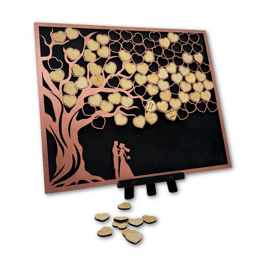 Wedding Guest Book – Wooden Tree of Hearts