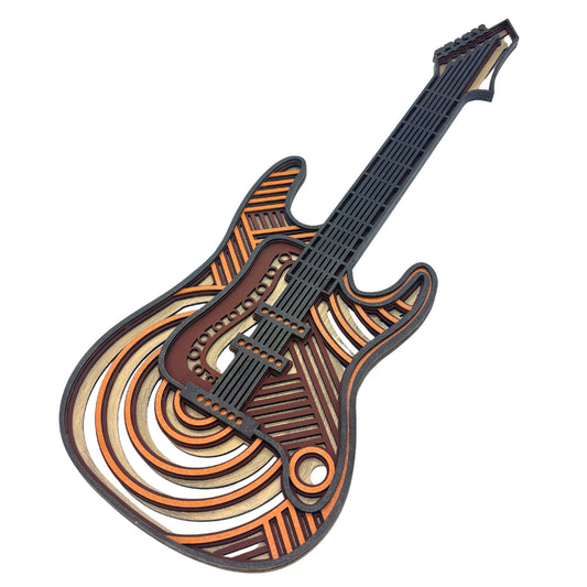 Wooden Guitar Wall Art