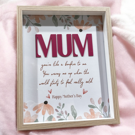 Mother's Day Framed Quote – “MUM” Shadow Box Frame