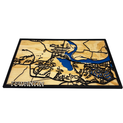 Tewantin Wooden Map Wall Art – Handcrafted 3D Layered Design