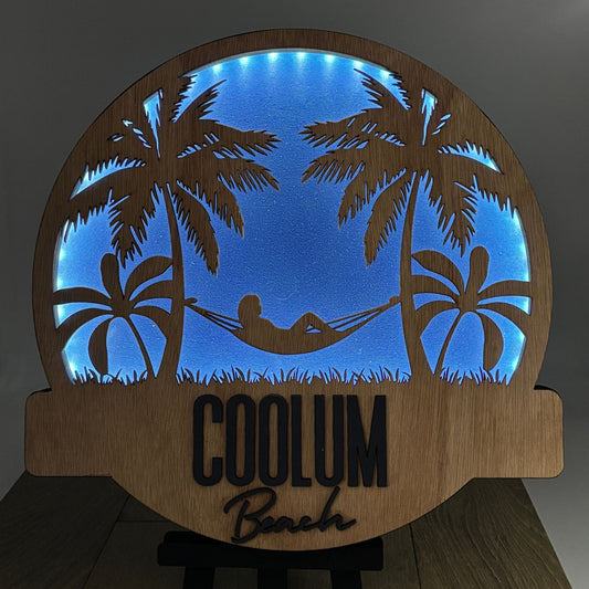 Wooden LED Art Lamp – Coolum Beach