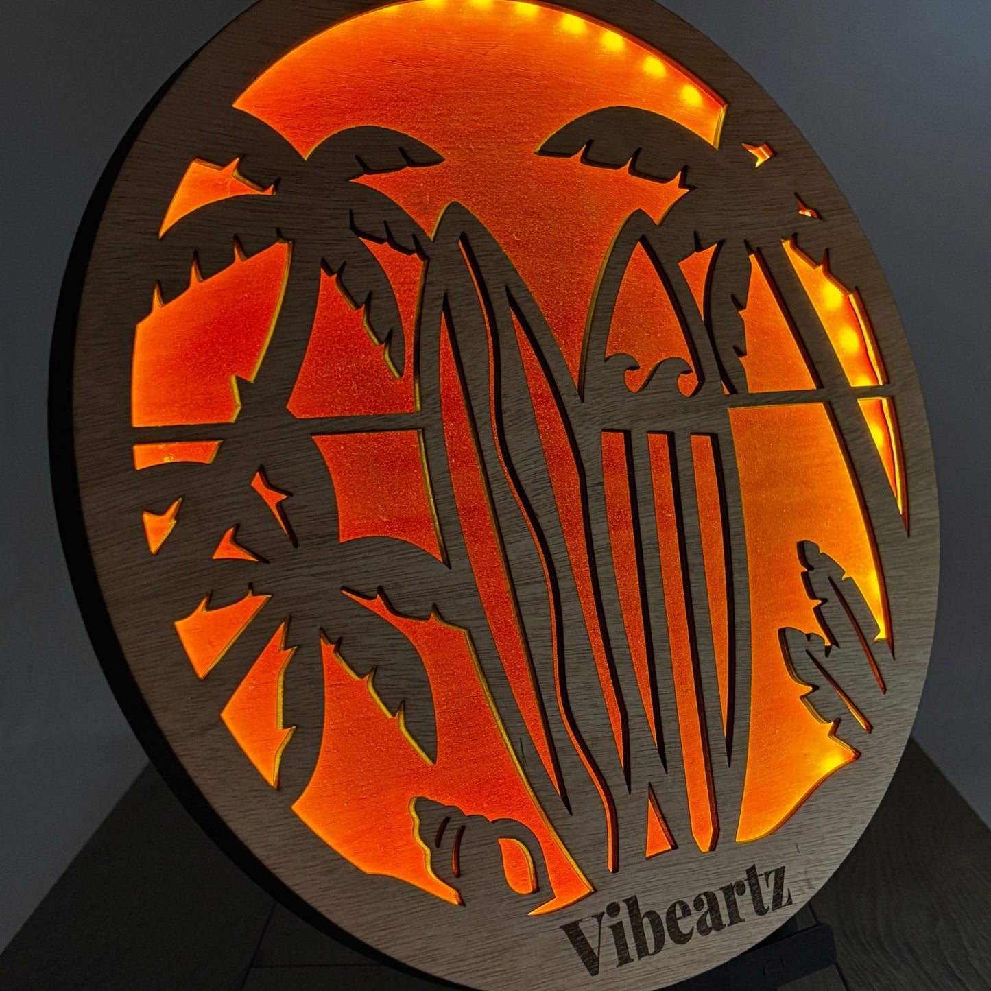 Wooden LED Art Lamp – Surf Life