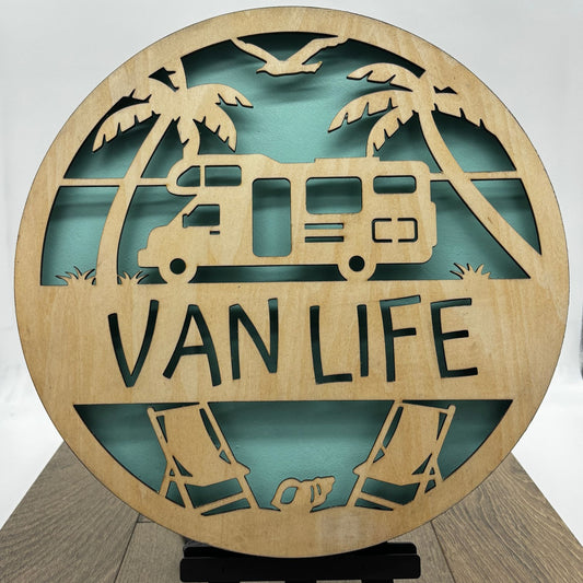 Wooden LED Art Lamp – Van Life