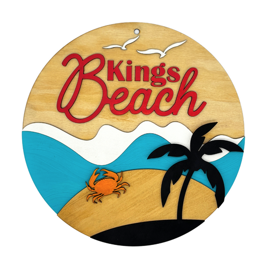 Kings Beach Wall Sign – Coastal Wooden Decor