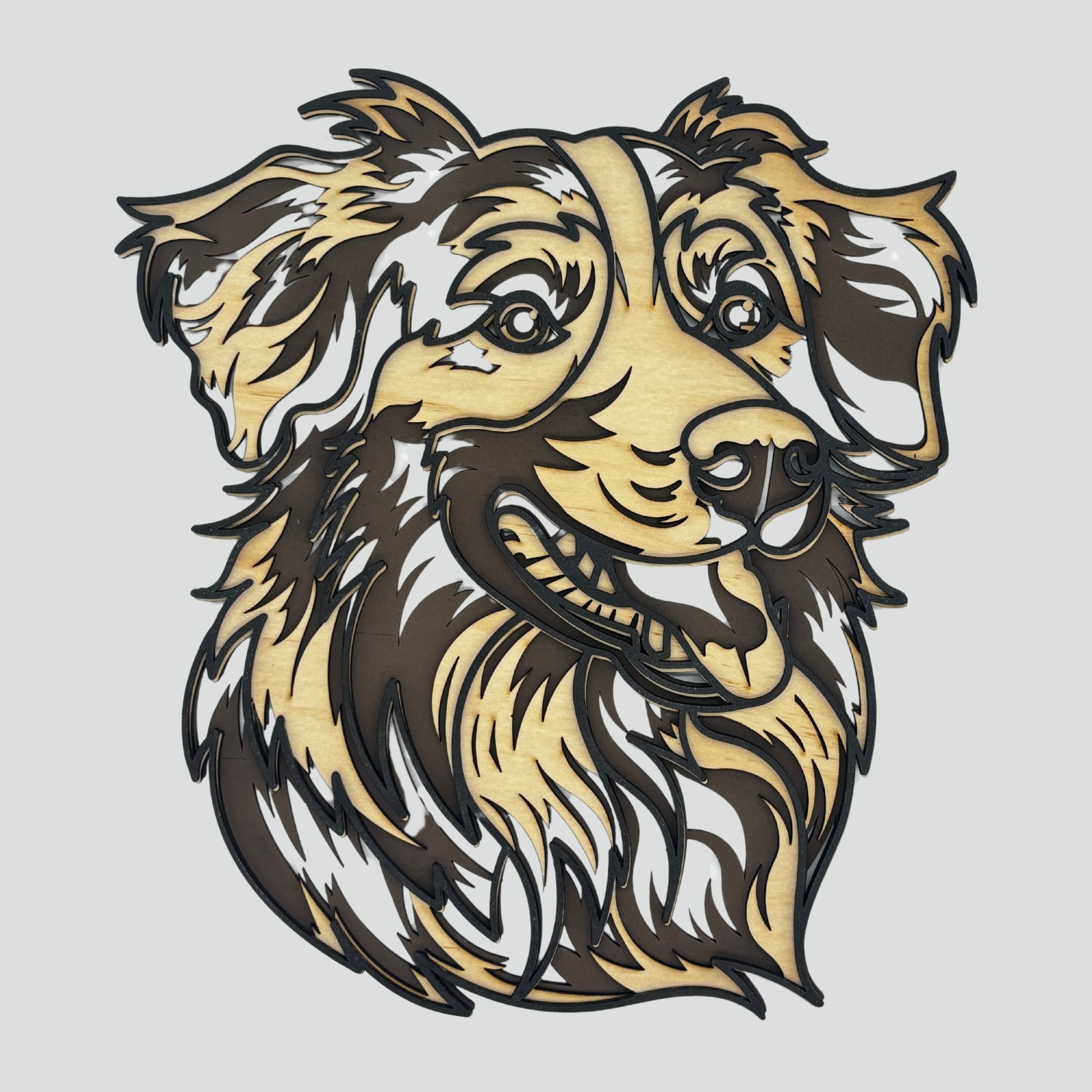 Wooden Dog Wall Art – Australian Shepherd Design