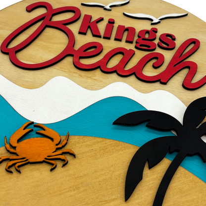Kings Beach Wall Sign – Coastal Wooden Decor