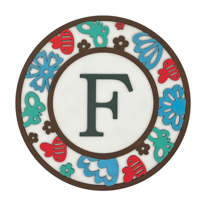 Kids Name Initial Sign – Bees and Flowers