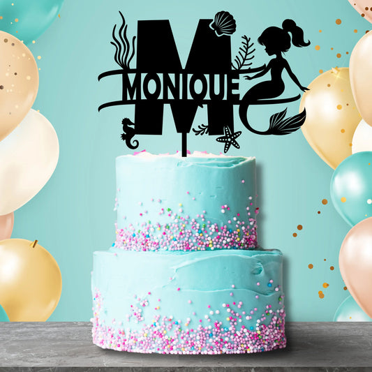 Little Mermaid Cake Topper Vibeartz