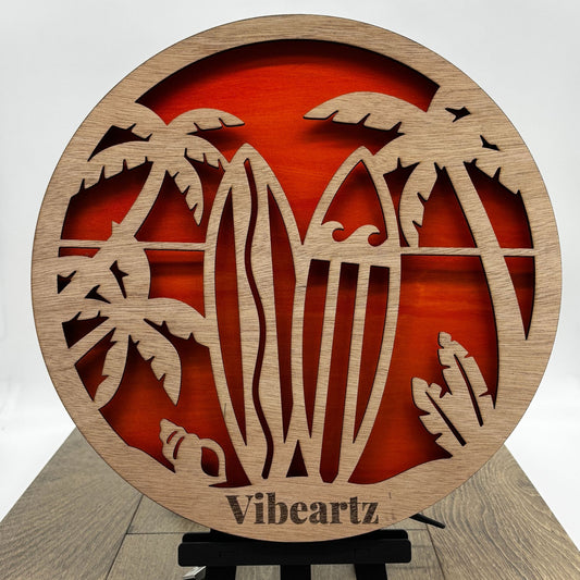 Wooden LED Art Lamp – Surf Life