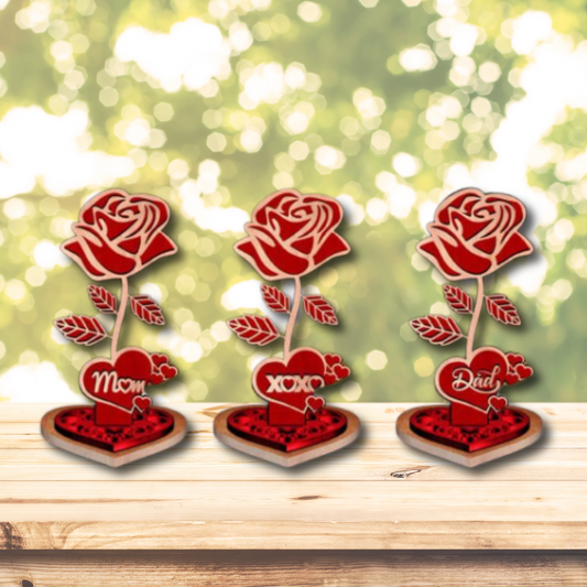 Personalized Laser-Cut Rose Keepsake