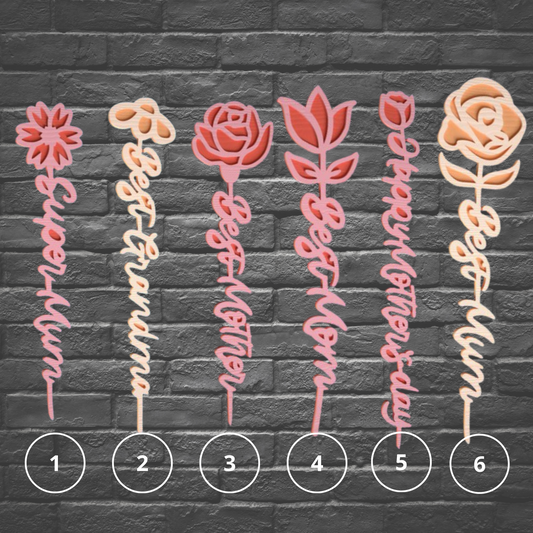 Mother’s Day Wooden Flower Word Cutout (Trio Bundle)